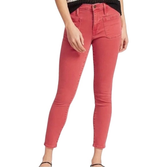 Frame Denim Le Bardot High Rise Skinny Ankle Jeans in Cherry Size 28 - Picture 1 of 14